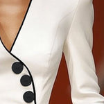 Long Sleeves Buttoned Deep V-Neck Jackets Outerwear