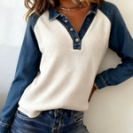 Reagan | Denim Detail Top