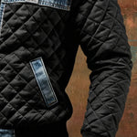 Lexi | Black Quilted Jacket Featuring Denim Accents