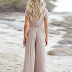 Simple Solid Color T-Shirt & Pants Two Pieces Set