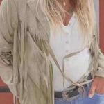 American retro tassel cropped jacket