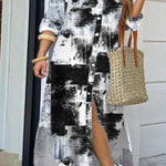 Art print shirt dress